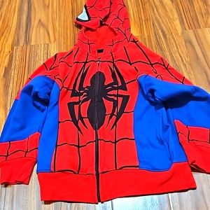 Kids hooded spiderman jacket